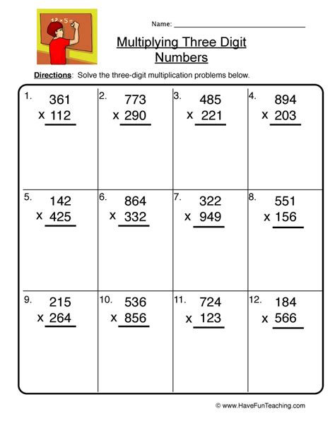 multiplication 3 digits by 3 digits|2 digit by 1 digit.